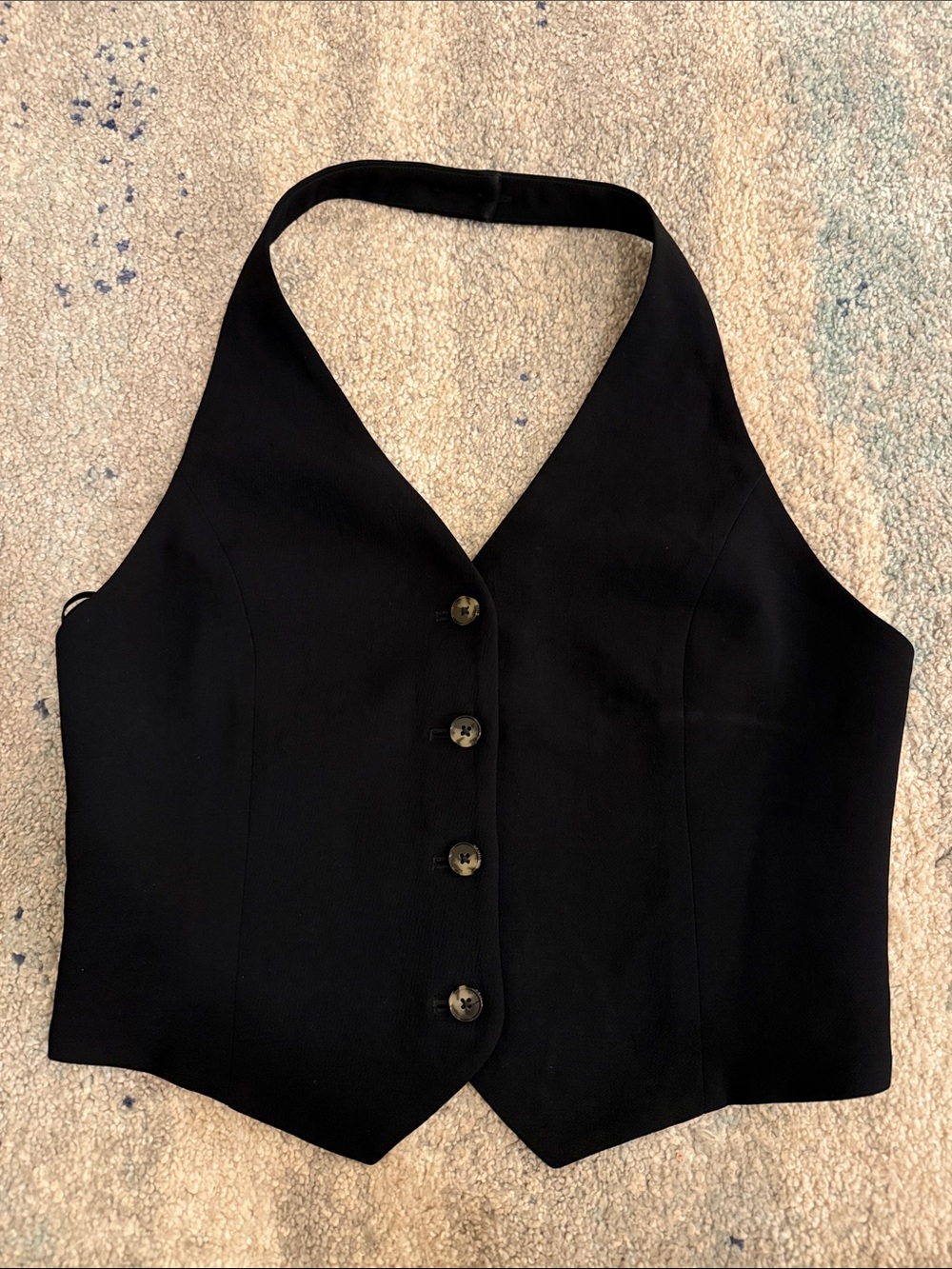 Aritzia Black Halter Vest Top